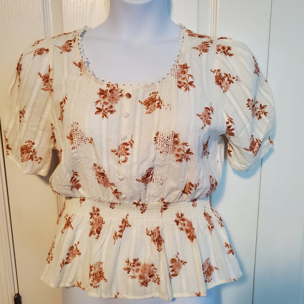 NWOT 100% Cotton Boho Top size L
